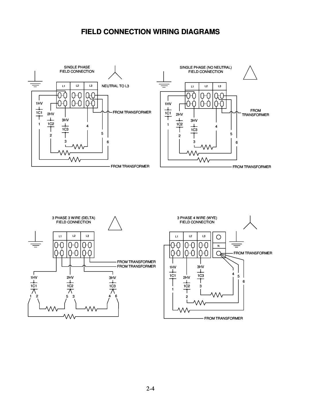 Frymaster 8SMS, 8BC, 8C manual Field Connection Wiring Diagrams 