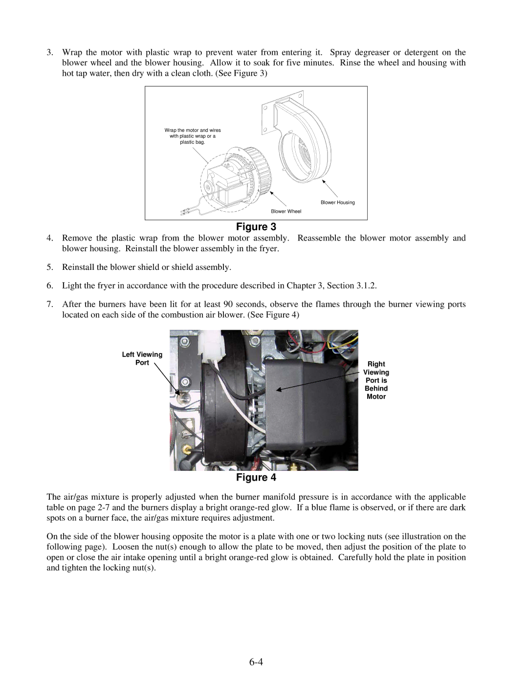 Frymaster BIGLA30 warranty Left Viewing PortRight Port is Behind Motor 