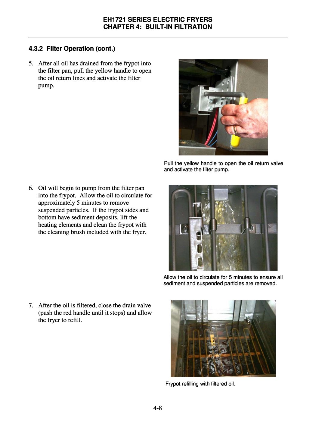 Frymaster FPH1721, BIH1721 operation manual 