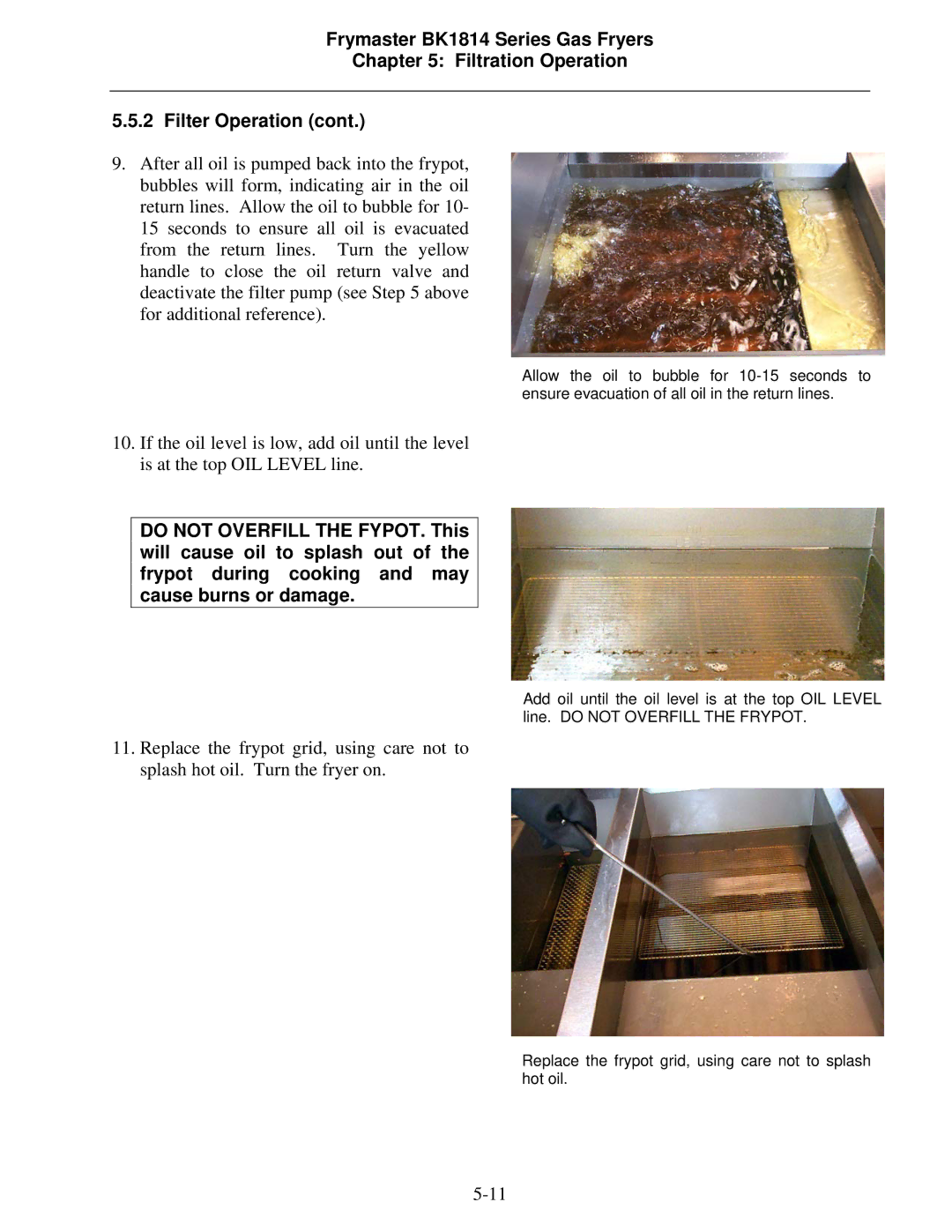 Frymaster BK1814 operation manual 