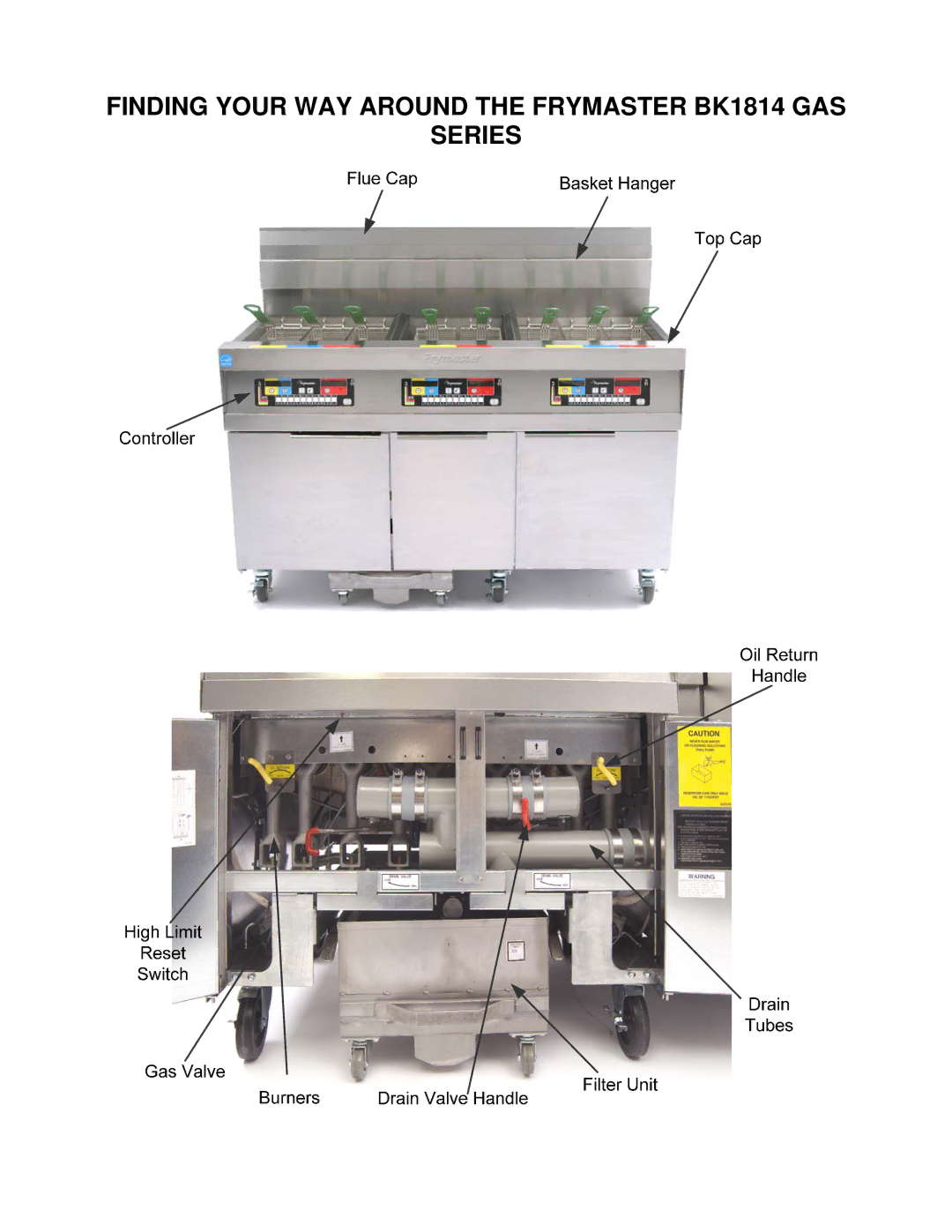 Frymaster operation manual Finding Your WAY around the Frymaster BK1814 GAS Series 