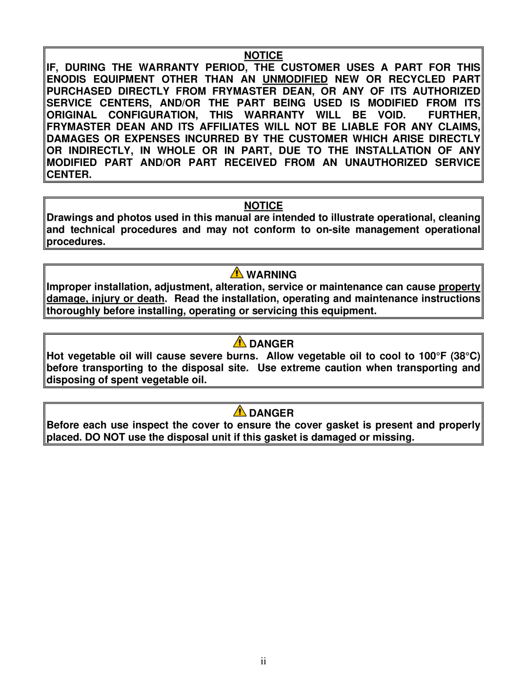 Frymaster SDU50, BKSDU, SDU90 manual 