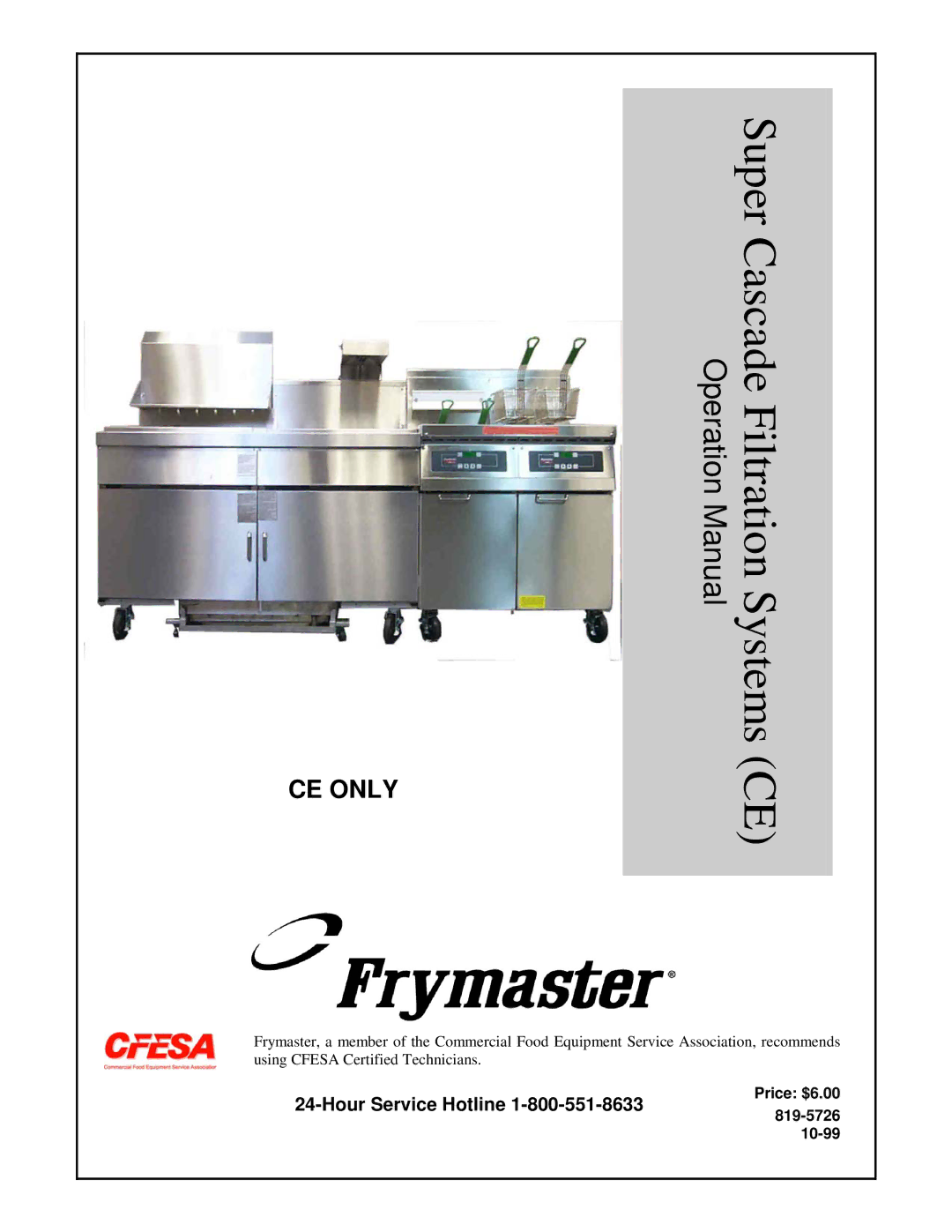 Frymaster operation manual CE only 