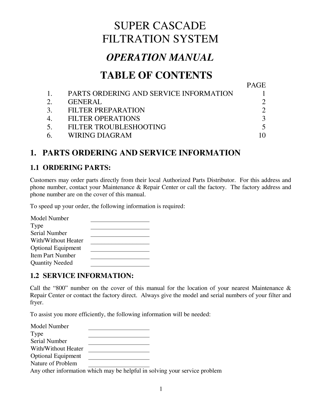 Frymaster CE operation manual Super Cascade Filtration System 