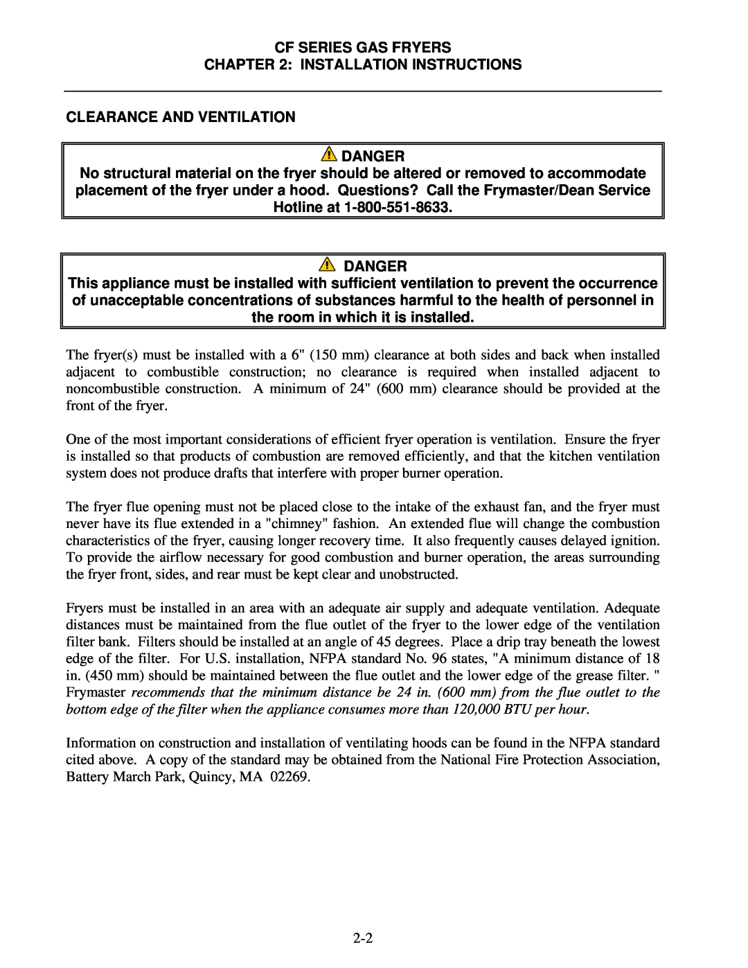 Frymaster CF Series operation manual 