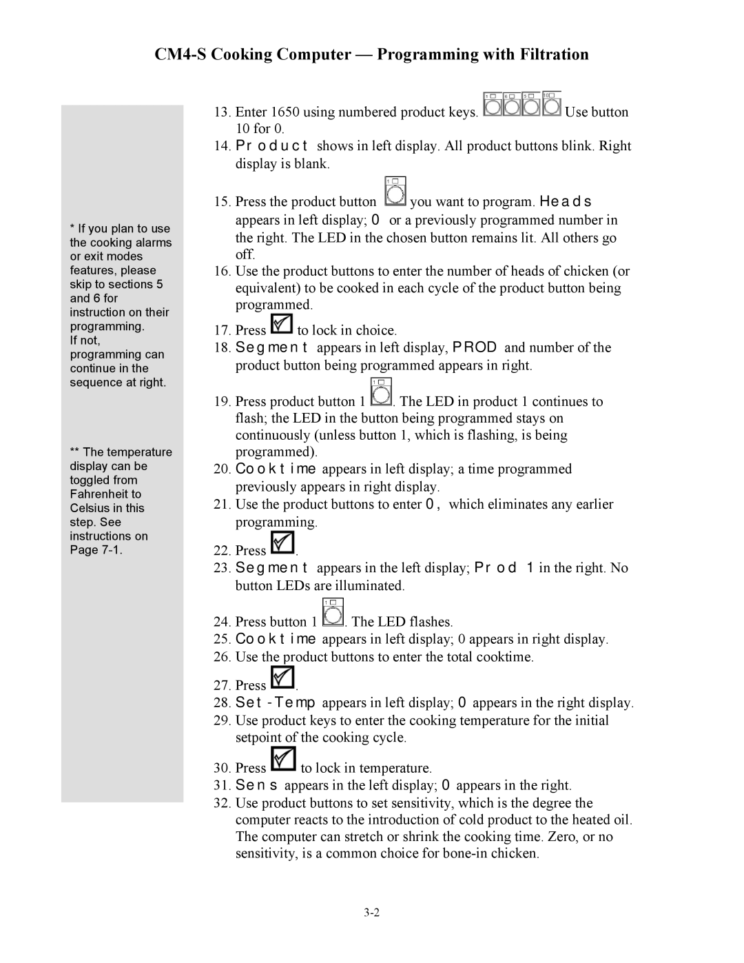 Frymaster cm45 s operation manual CM4-S Cooking Computer Programming with Filtration 