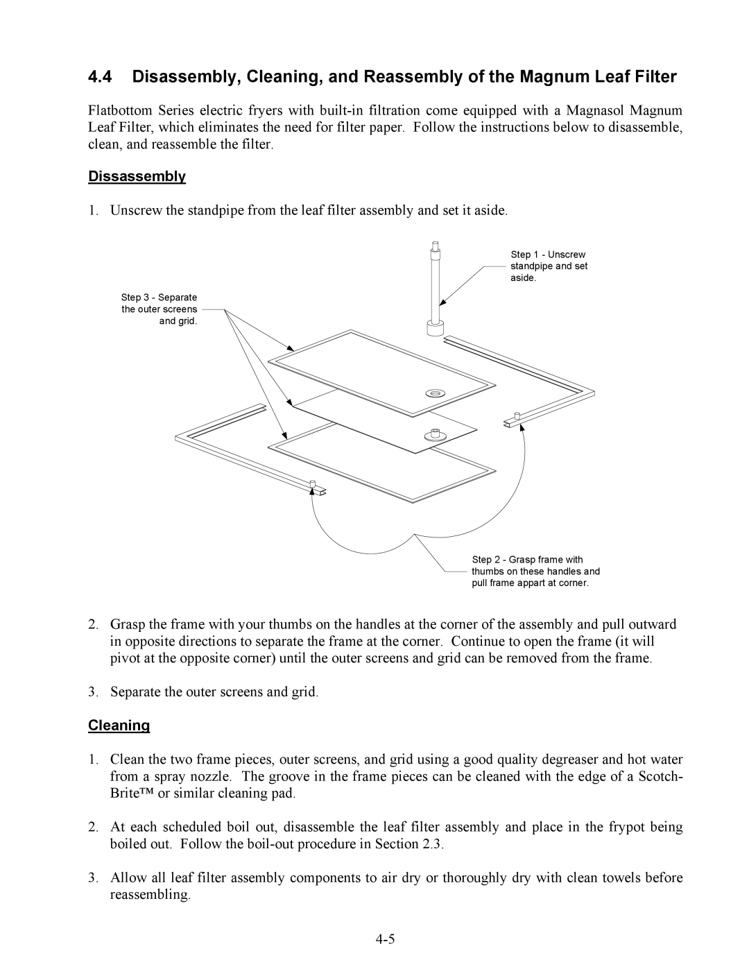 Frymaster 824E, Combinations, 2424E operation manual Dissassembly 