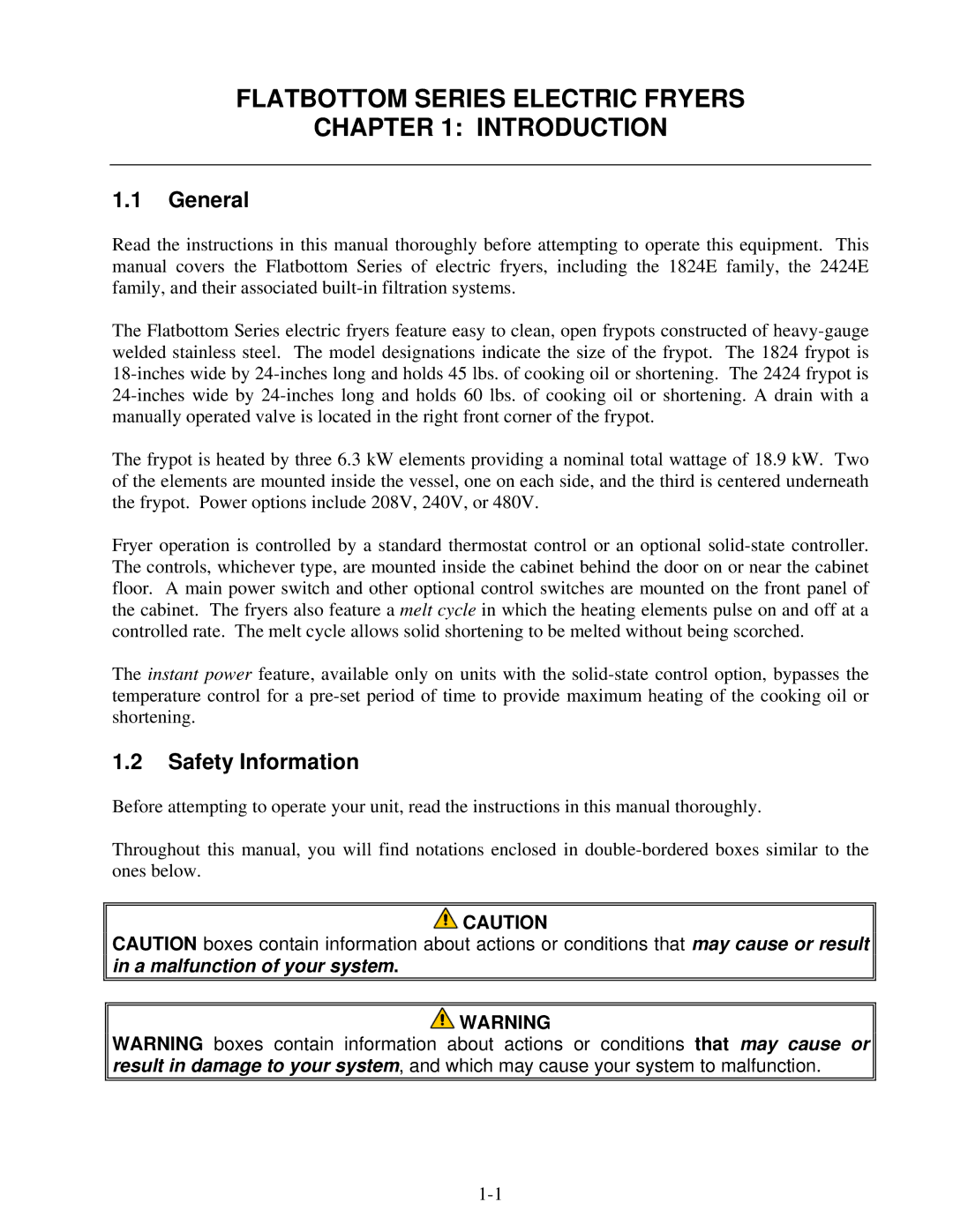 Frymaster 2424E, Combinations, 824E operation manual General, Safety Information 