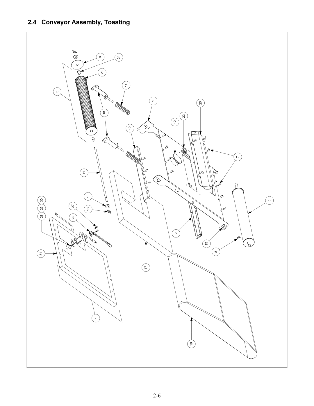 Frymaster CT16 Series manual Assembly, Conveyor, Toasting 