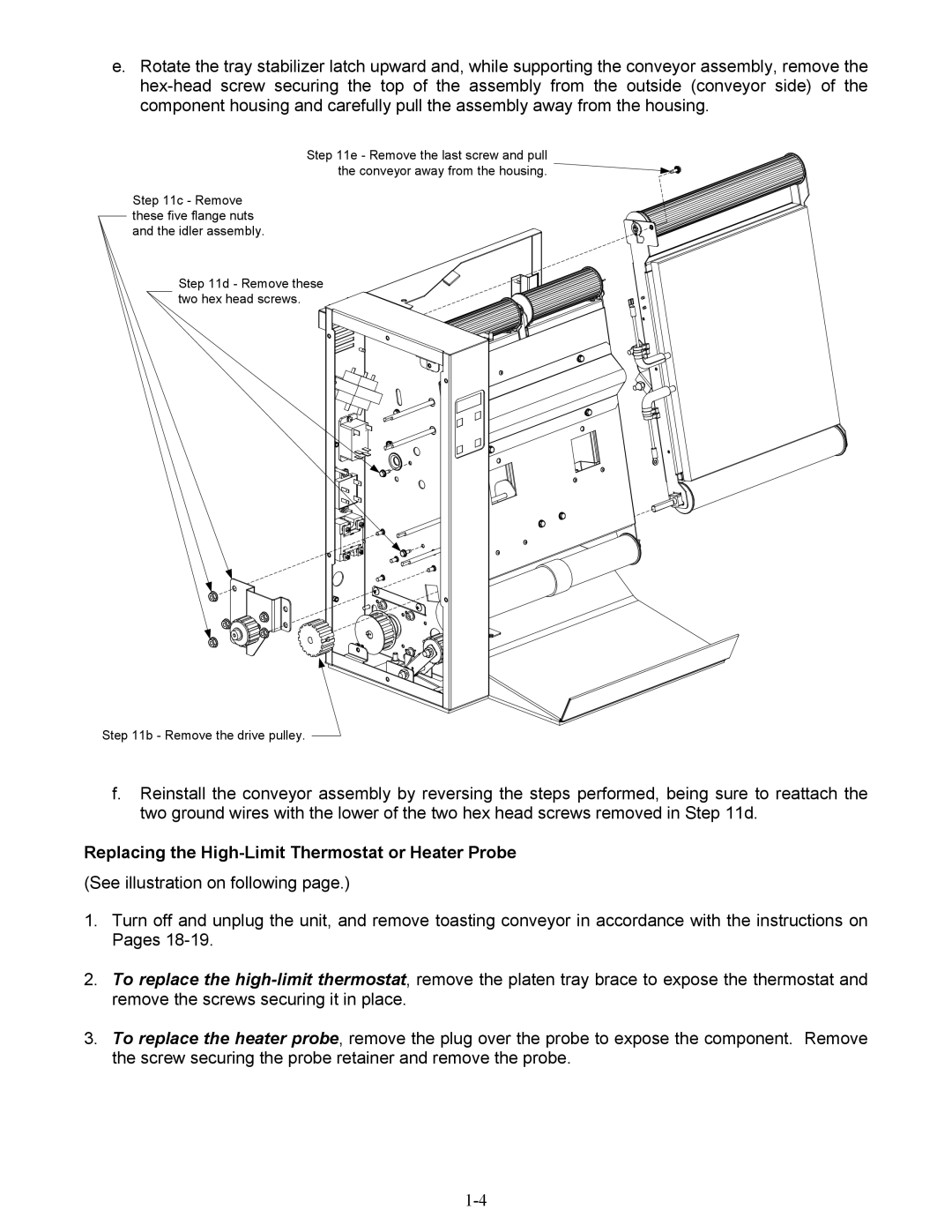 Frymaster CT16 Series manual Replacing the High-Limit Thermostat or Heater Probe 