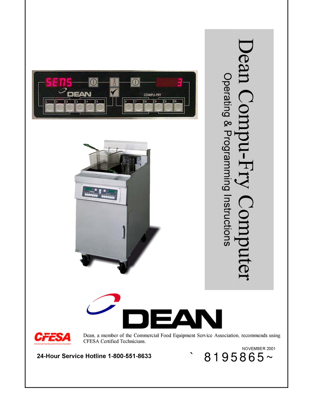 Frymaster Dean Compu-Fry manual Hour Service Hotline 