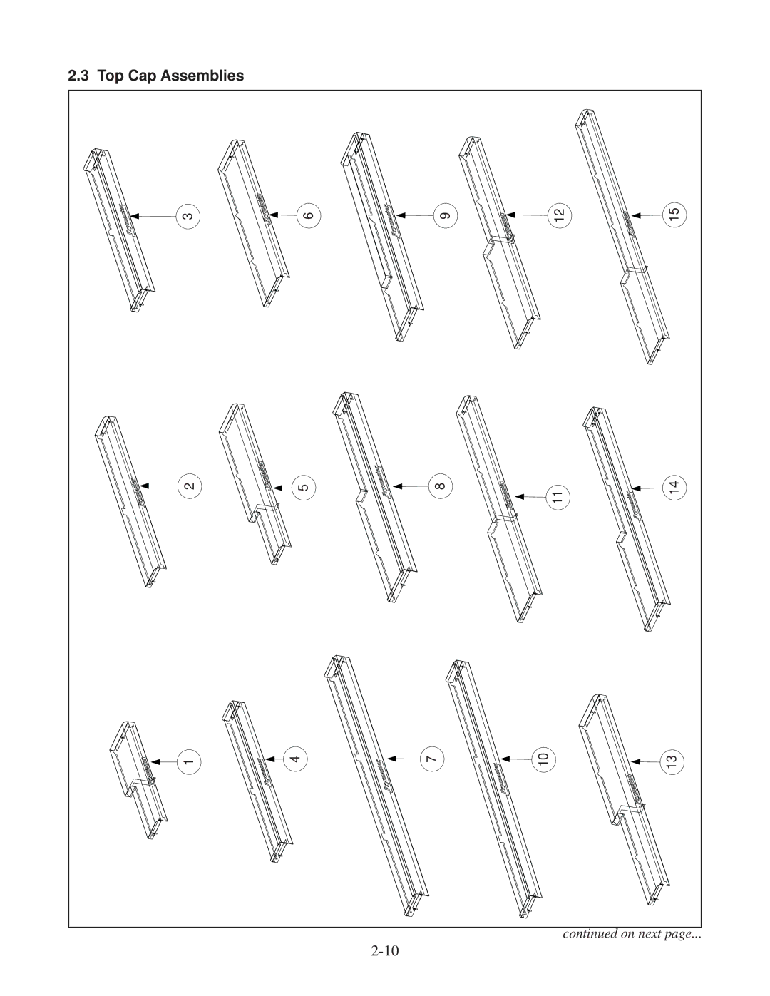 Frymaster DF20000001 manual Top Cap Assemblies 