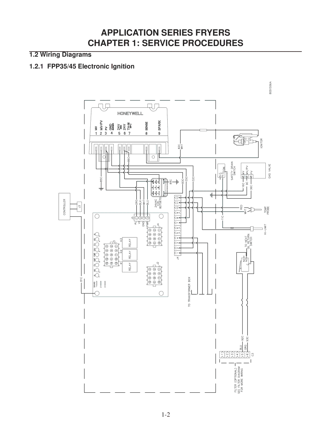 Frymaster DF20000001 manual Wiring Diagrams 1 FPP35/45 Electronic Ignition 