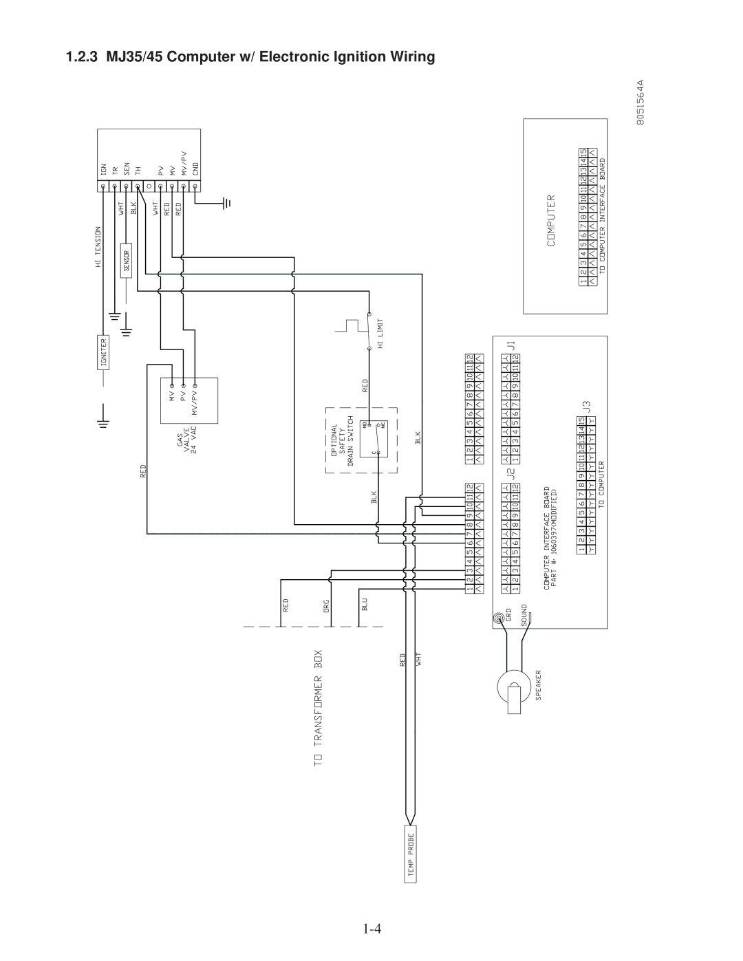 Frymaster DF20000001 manual 3 MJ35/45 Computer w/ Electronic Ignition Wiring 