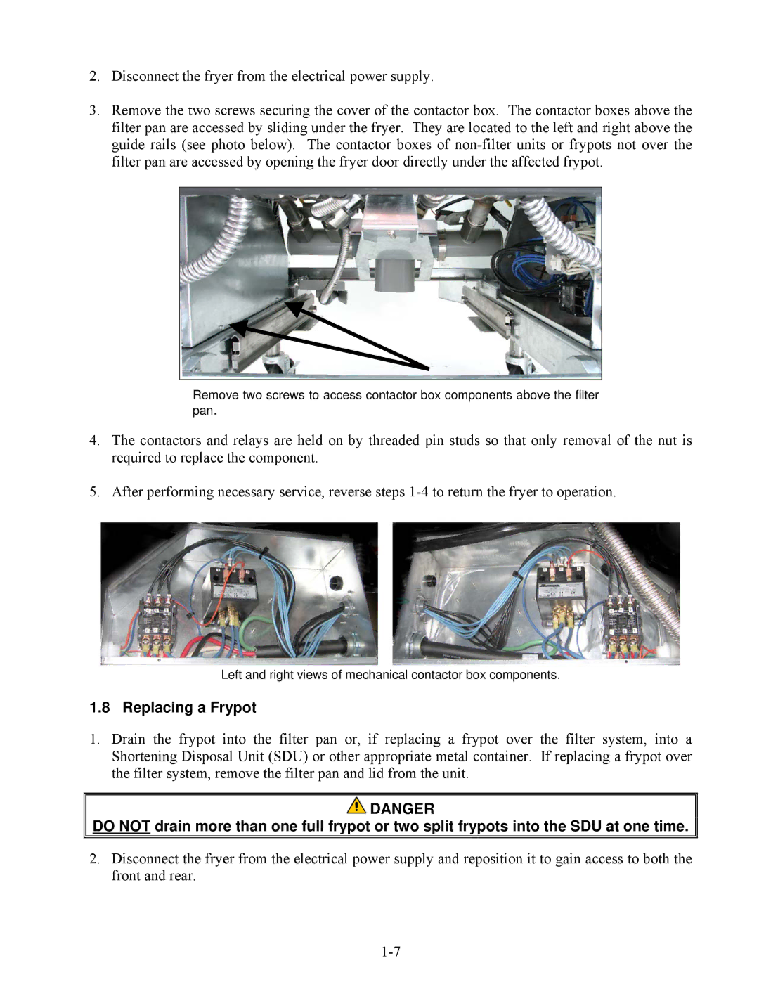 Frymaster E4 manual Replacing a Frypot 