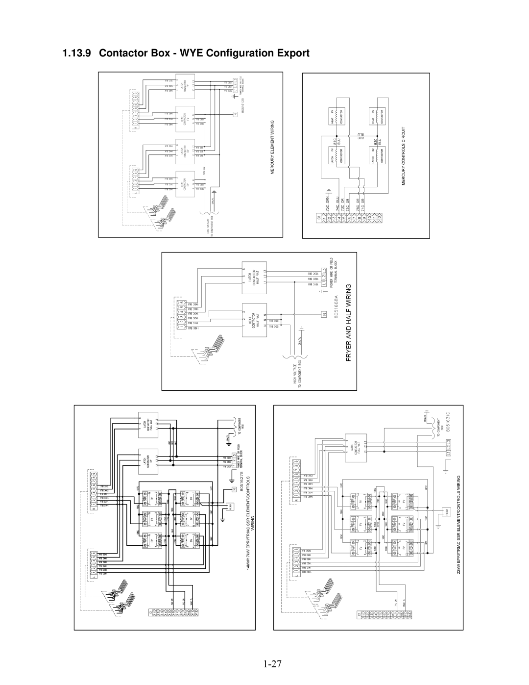 Frymaster E4 manual Contactor Box WYE Configuration Export 