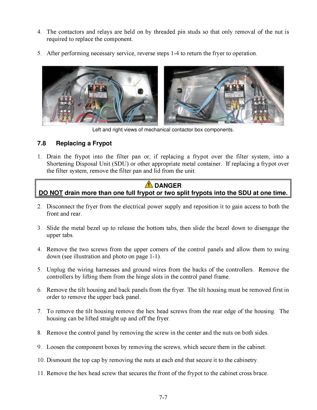 Frymaster E4 manual Replacing a Frypot 