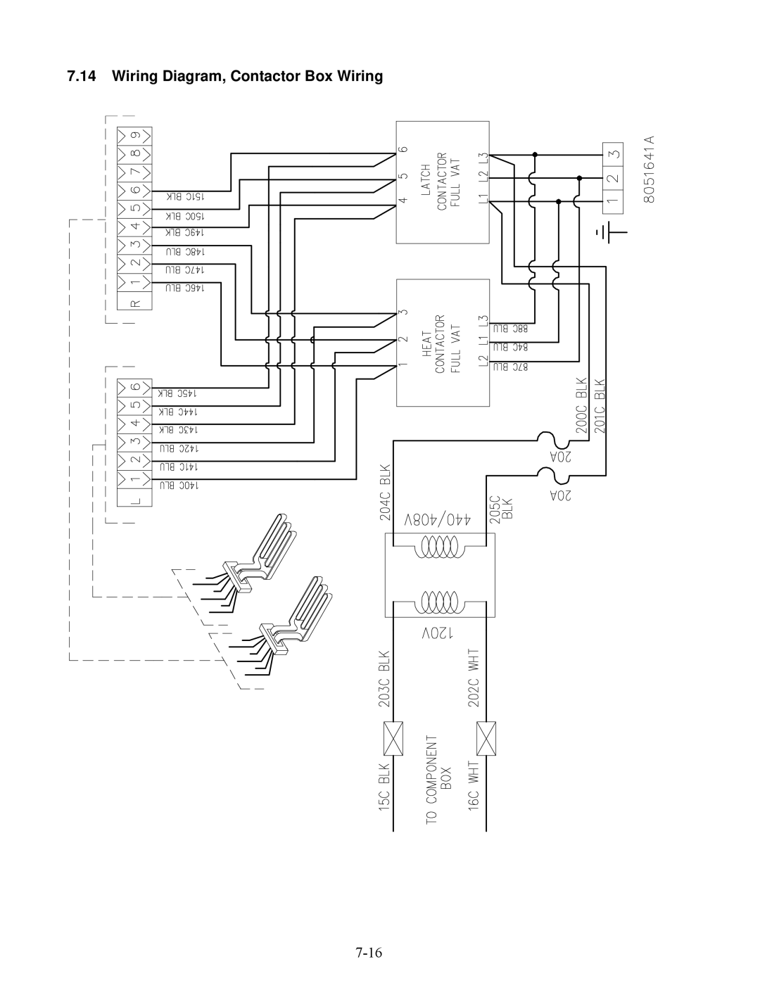 Frymaster E4 manual Wiring Diagram, Contactor Box Wiring 