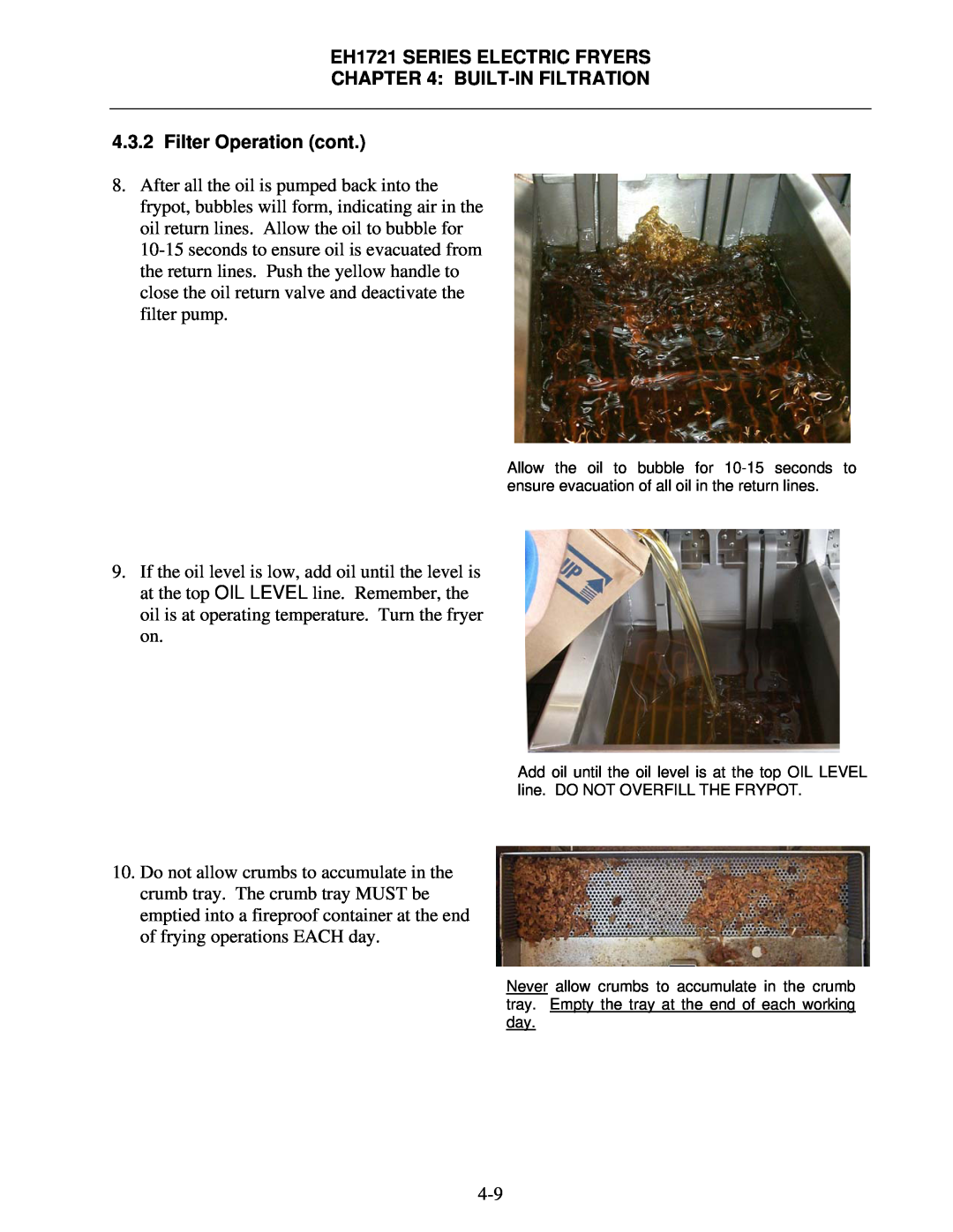Frymaster EH1721 SERIES operation manual 