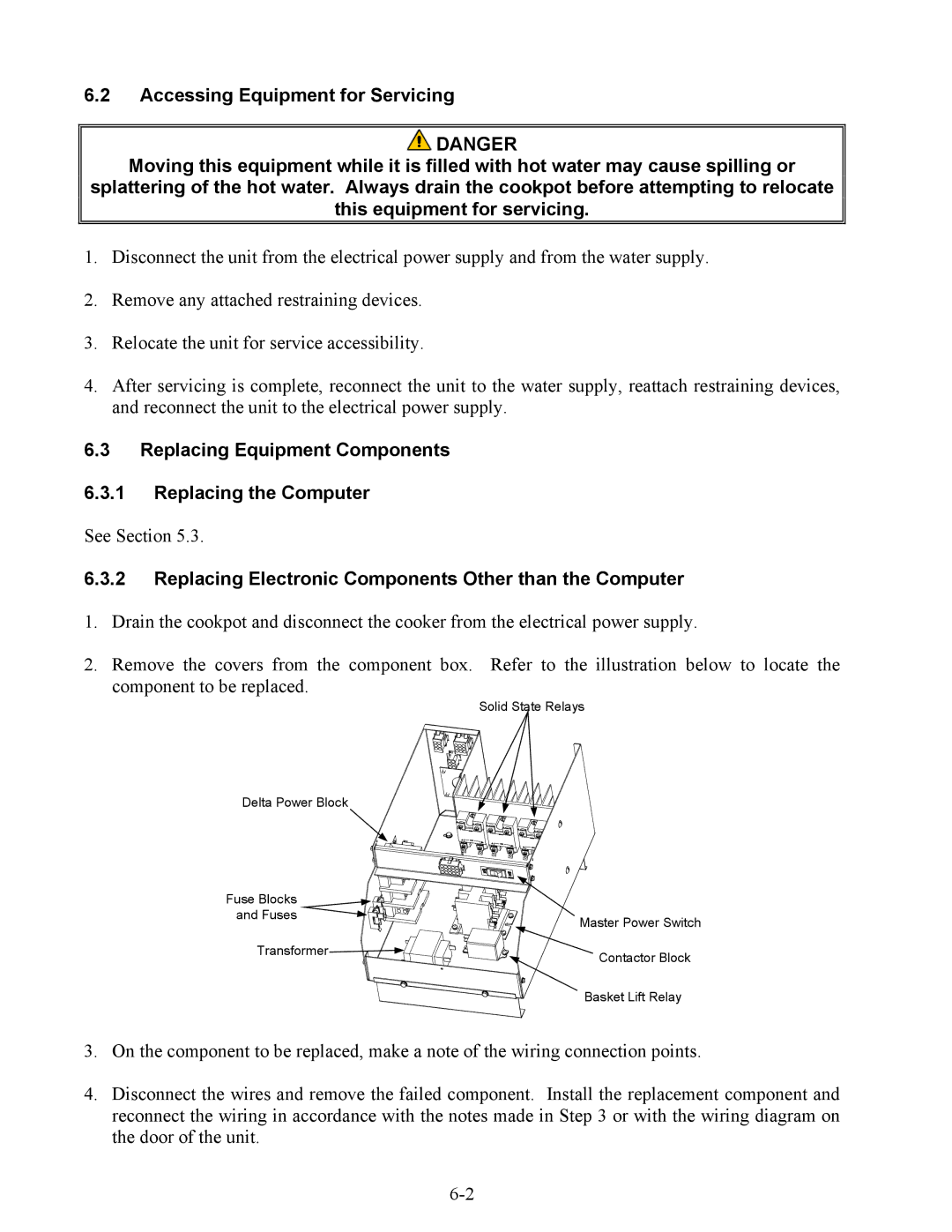 Frymaster EWBS, ESW, 17ECS manual Replacing Equipment Components Replacing the Computer 