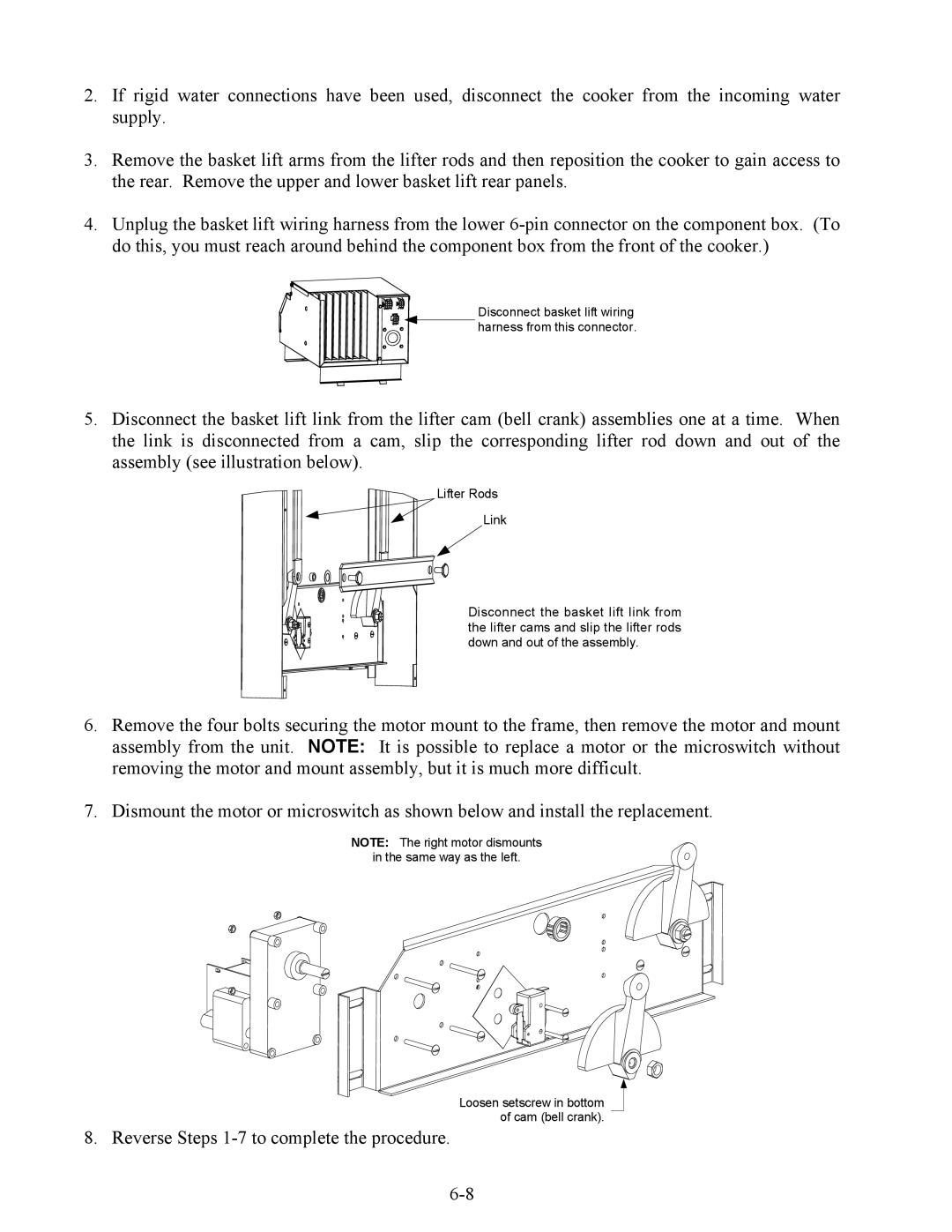 Frymaster ESW, 17ECS, EWBS manual Reverse Steps 1-7 to complete the procedure 