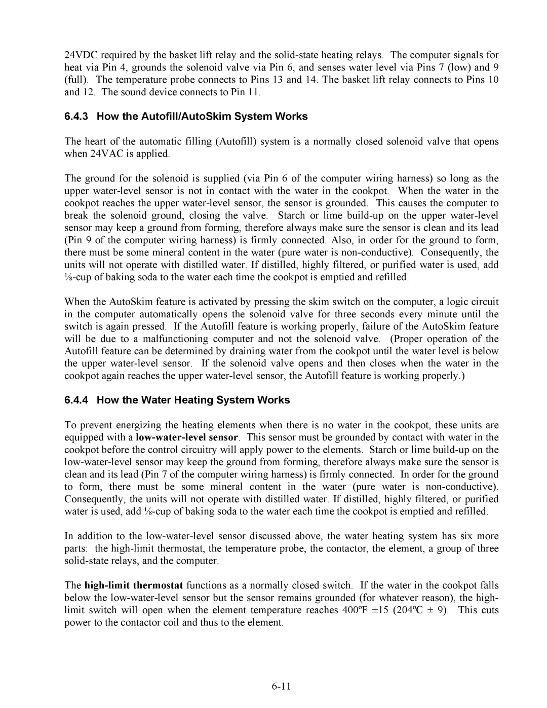 Frymaster ESW, 17ECS, EWBS manual How the Autofill/AutoSkim System Works, How the Water Heating System Works 