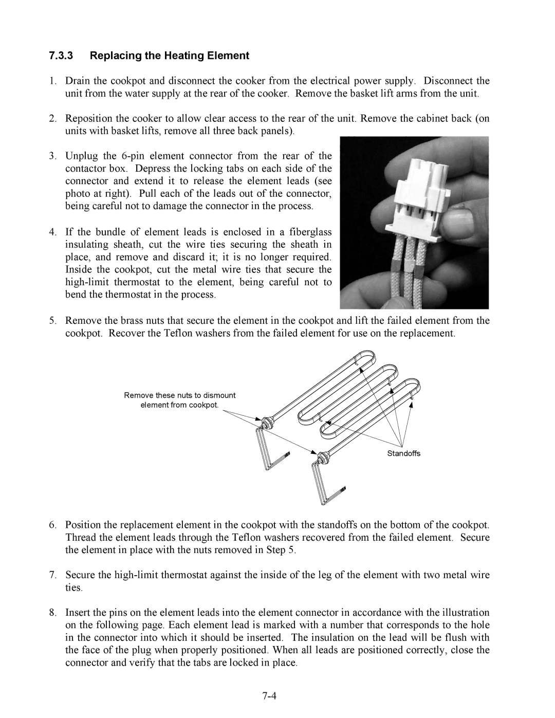 Frymaster ESW, 17ECS, EWBS manual Replacing the Heating Element 