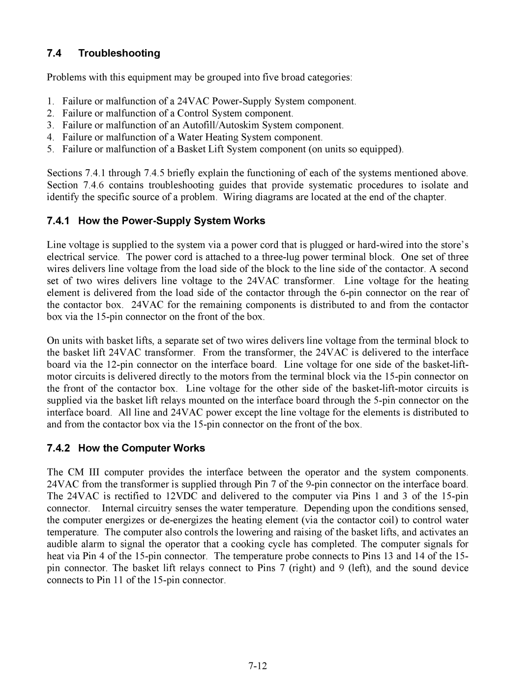 Frymaster ESW, 17ECS, EWBS manual Troubleshooting 