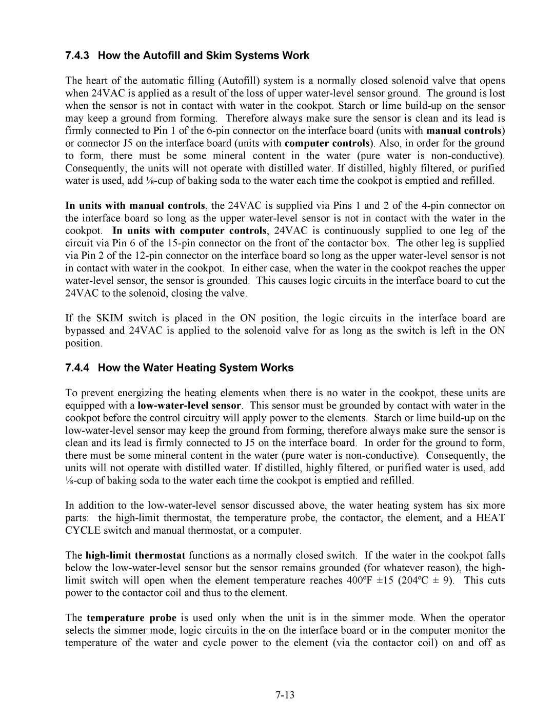 Frymaster 17ECS, ESW, EWBS manual How the Autofill and Skim Systems Work, How the Water Heating System Works 