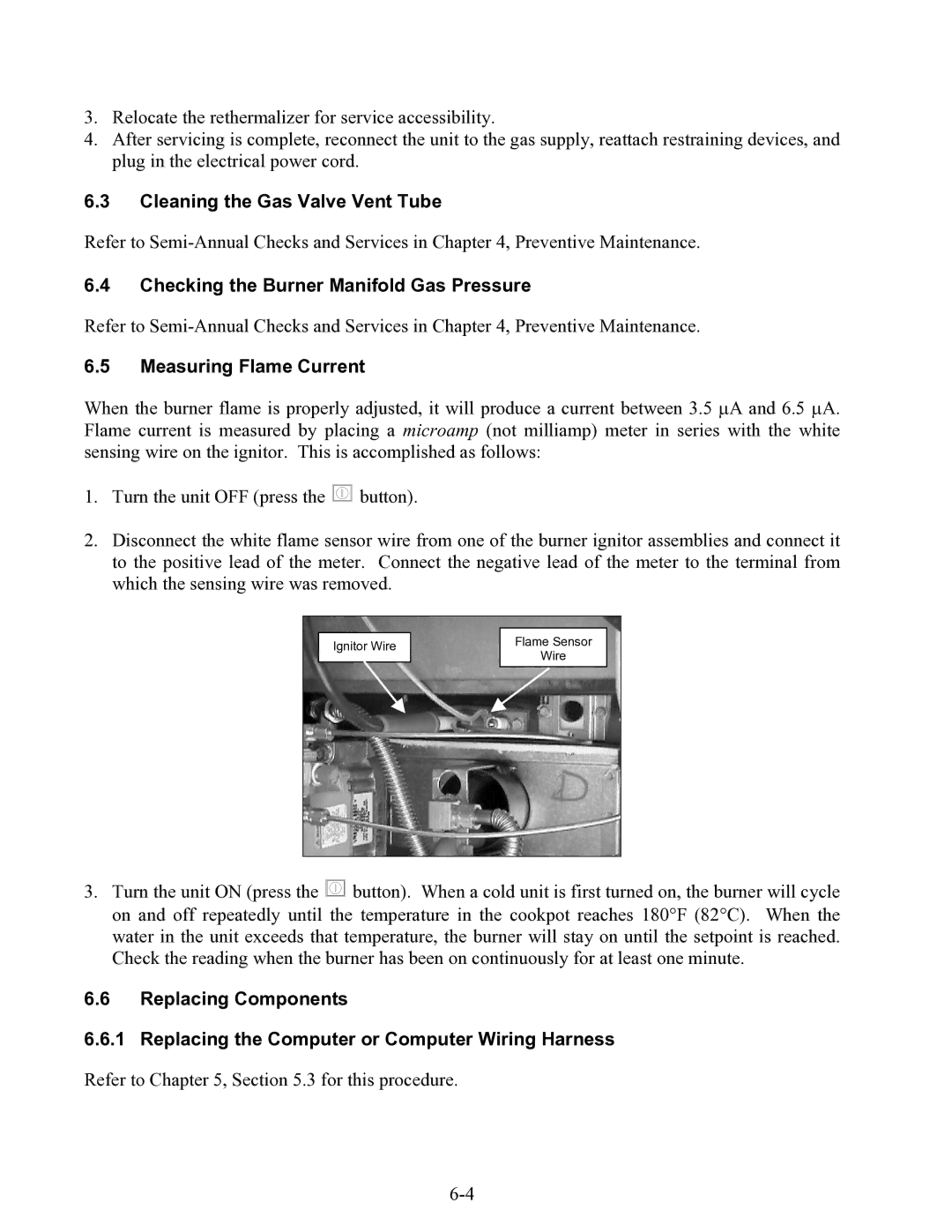 Frymaster FBKR18 Series, FBCR18 manual Cleaning the Gas Valve Vent Tube, Checking the Burner Manifold Gas Pressure 