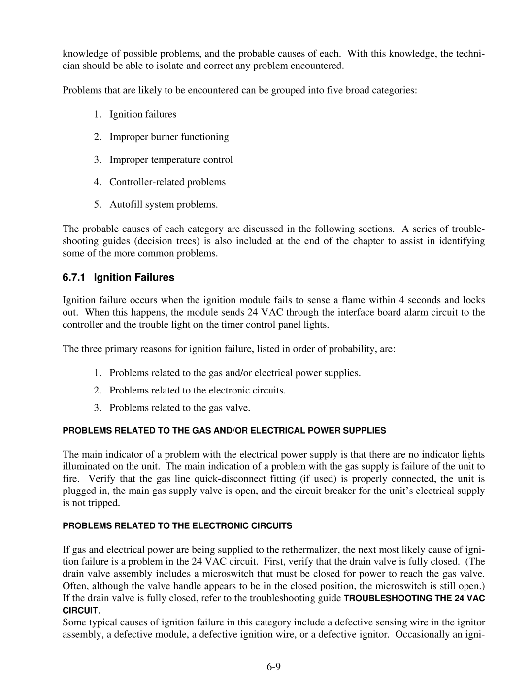 Frymaster FBR18 Series manual Ignition Failures 