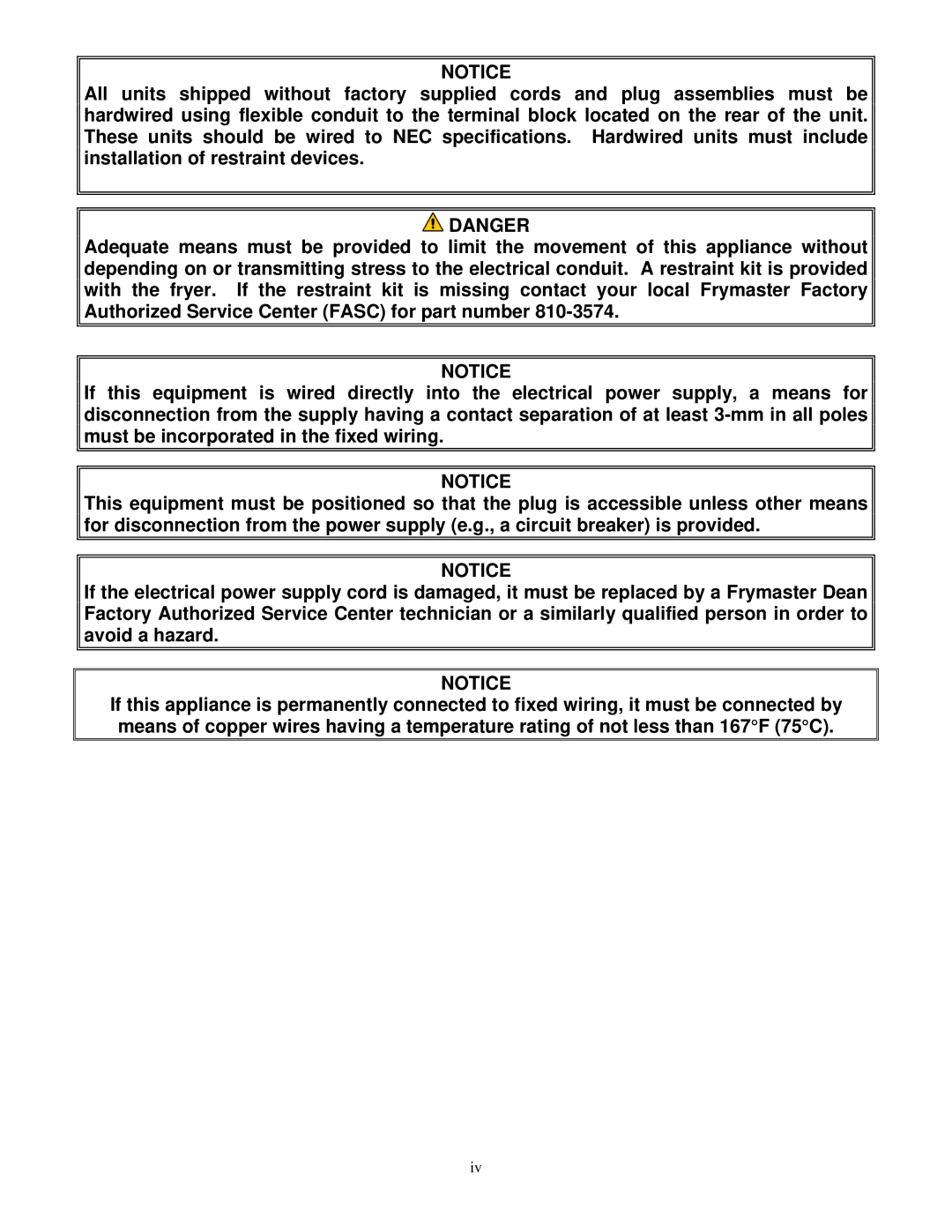 Frymaster FE155 operation manual 