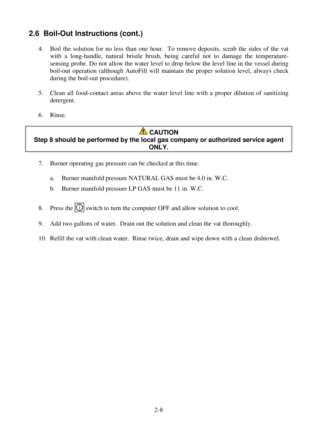 Frymaster FGP55 operation manual Only 