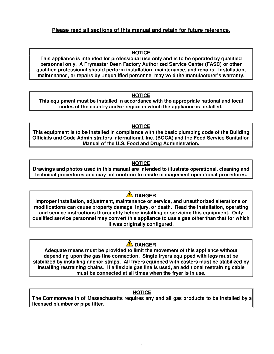 Frymaster FGP55 operation manual 