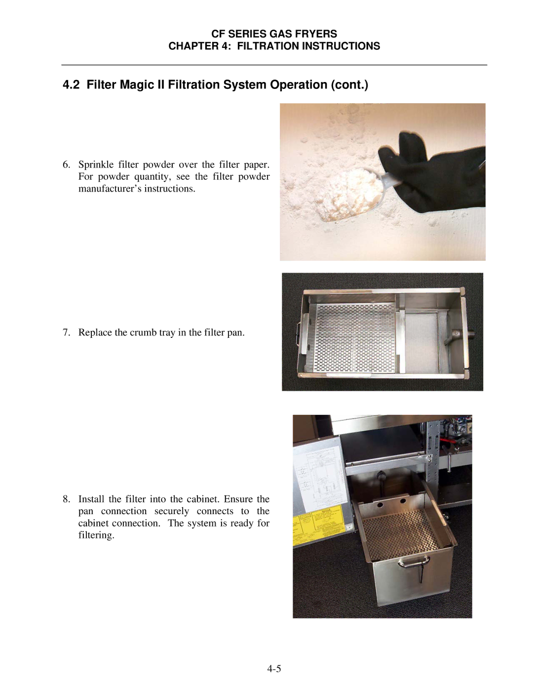 Frymaster FMCF operation manual Filter Magic II Filtration System Operation 