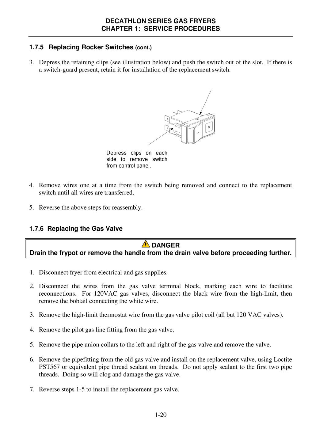 Frymaster SCFD, FPD manual Decathlon Series GAS Fryers Service Procedures 