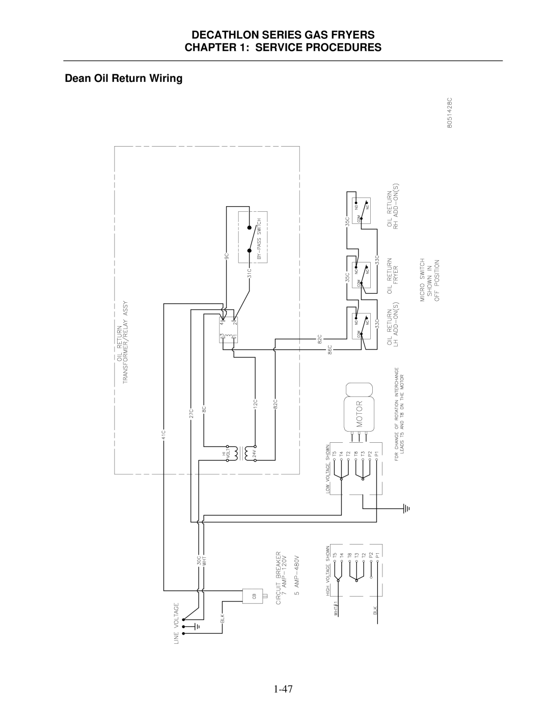 Frymaster FPD, SCFD manual Dean Oil Return Wiring 