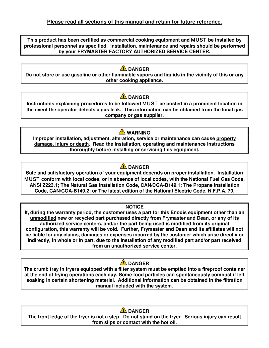 Frymaster FPHD manual 