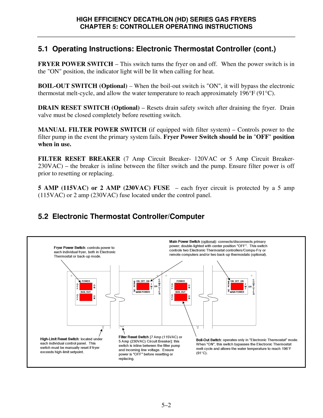 Frymaster FPHD65 operation manual Electronic Thermostat Controller/Computer, When in use 