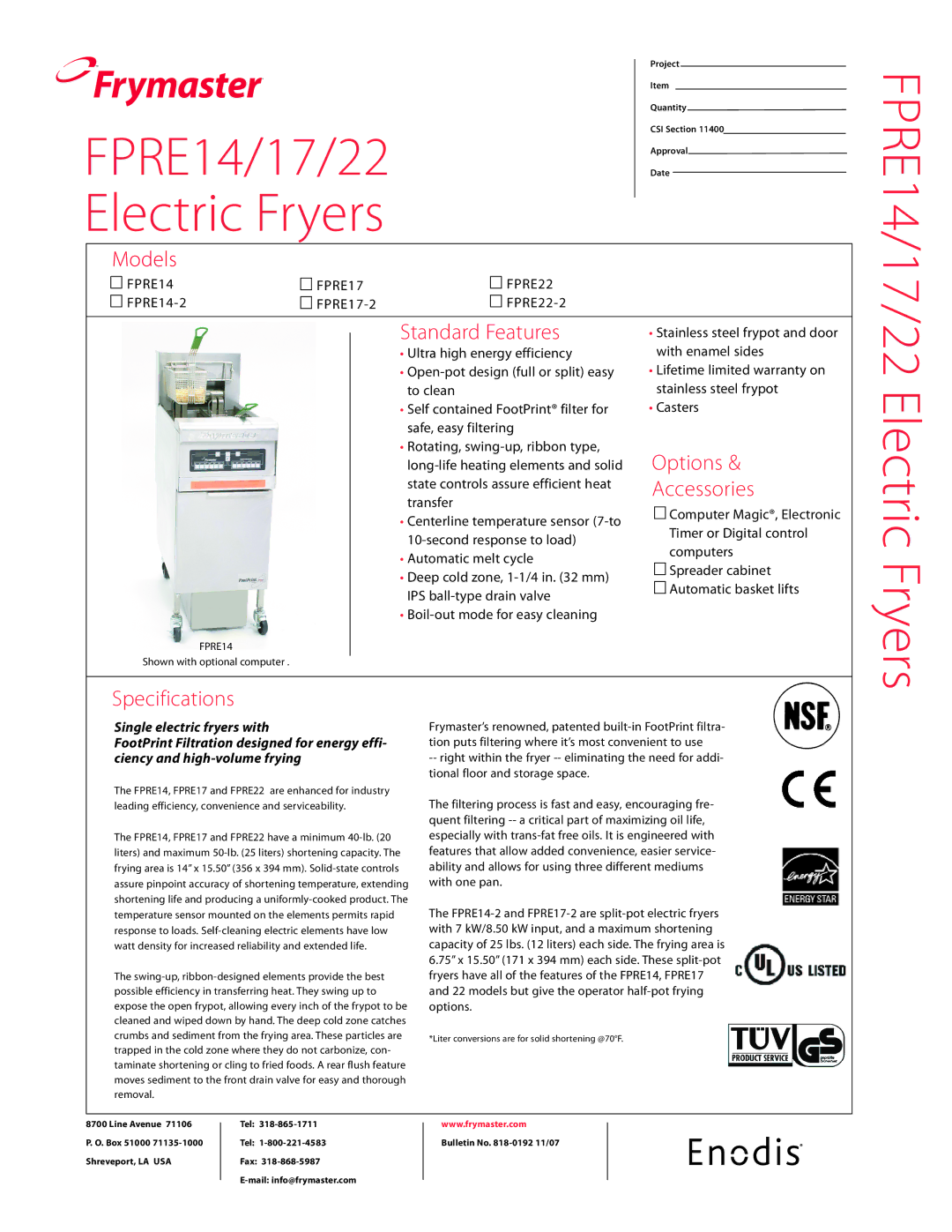 Frymaster FPRE22 specifications Computer Magic, Electronic, Frymaster’s renowned, patented built-in FootPrint filtra 