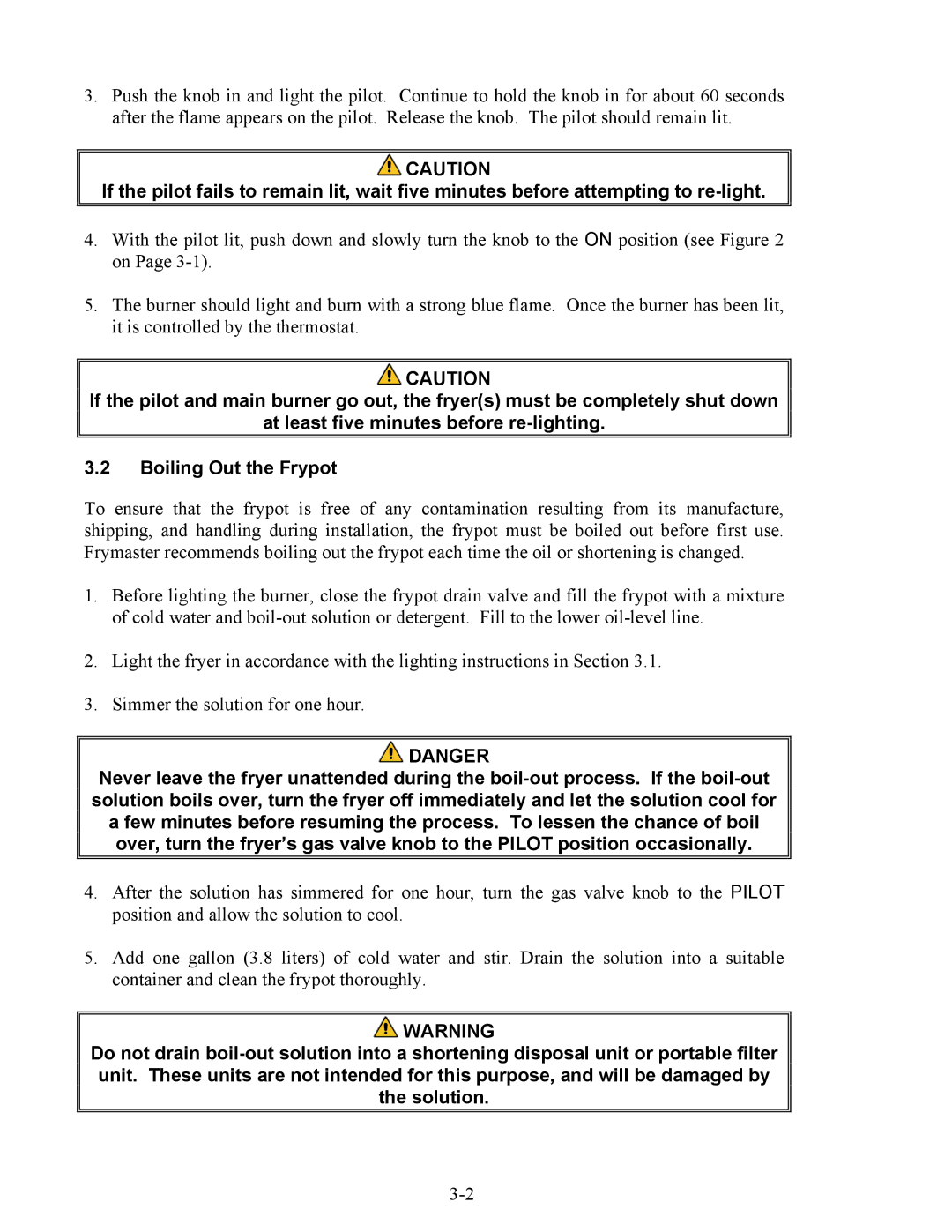 Frymaster GF14, GF40 operation manual 