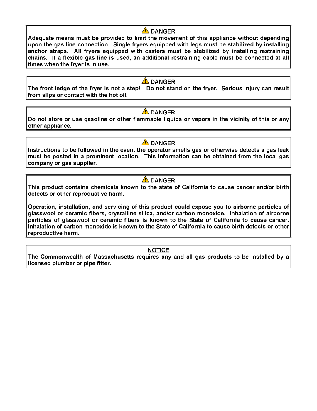 Frymaster GF14, GF40 operation manual 