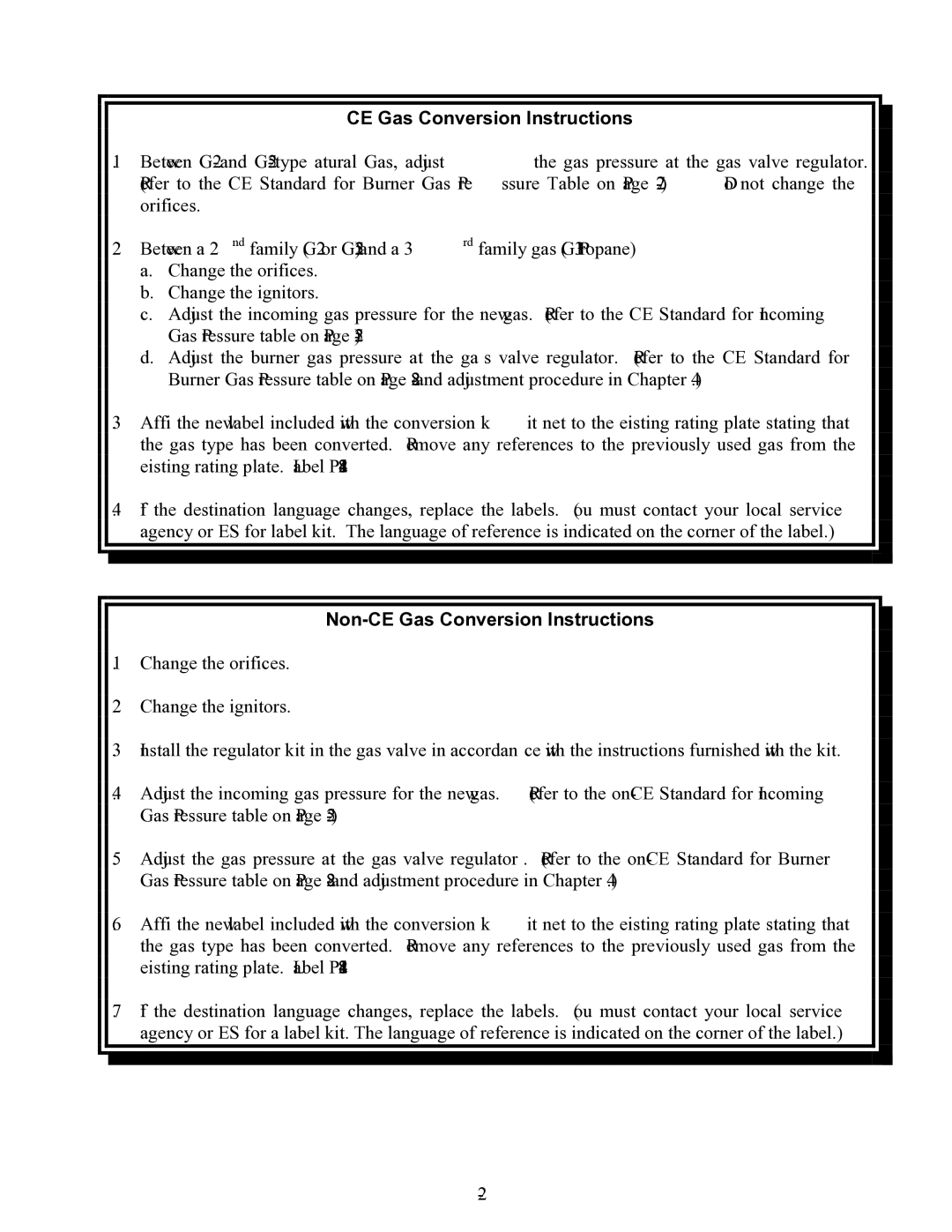 Frymaster GBC, GSMS, GC operation manual Non-CE Gas Conversion Instructions 