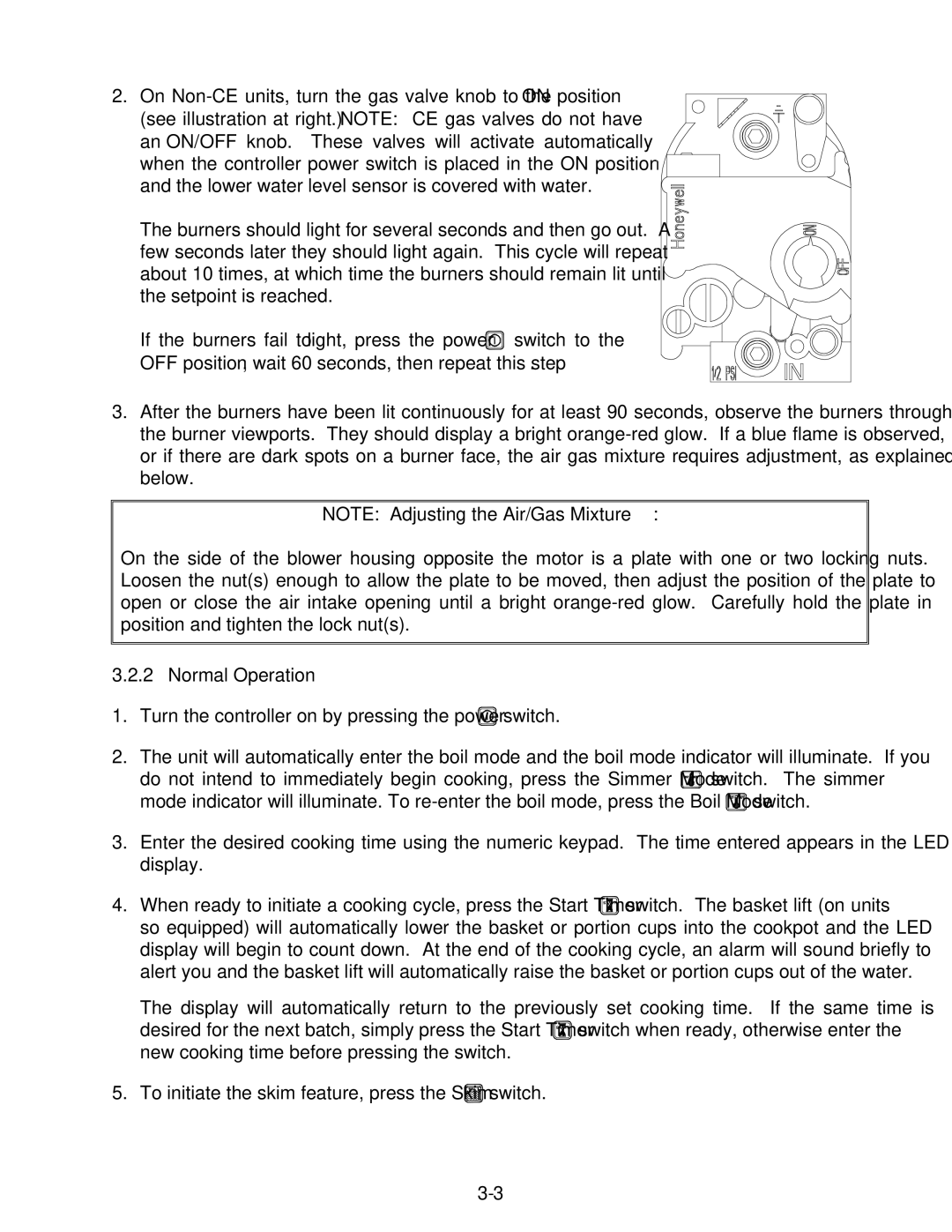 Frymaster GBC, GSMS, GC operation manual Normal Operation 