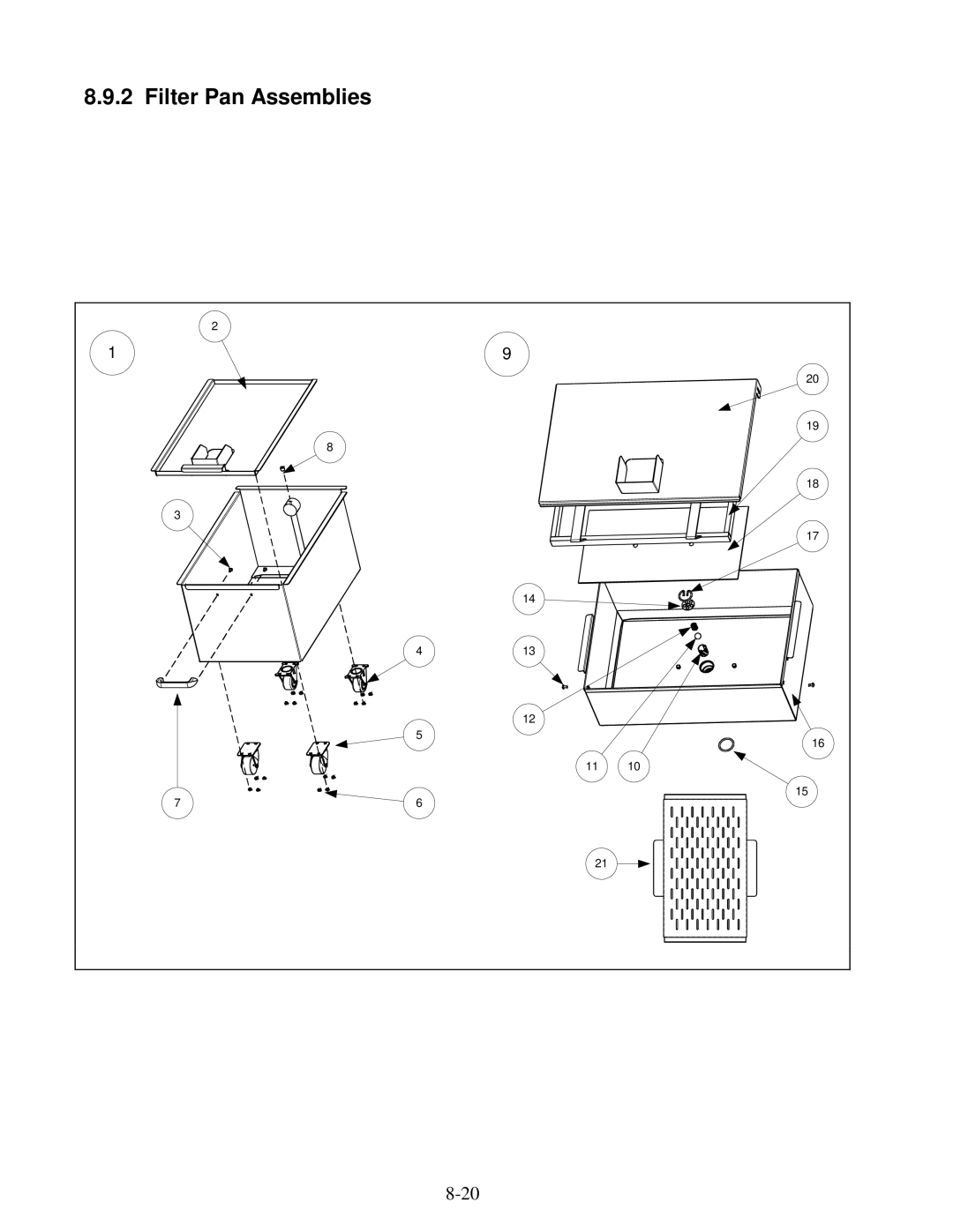 Frymaster H14 Series service manual Filter Pan Assemblies 