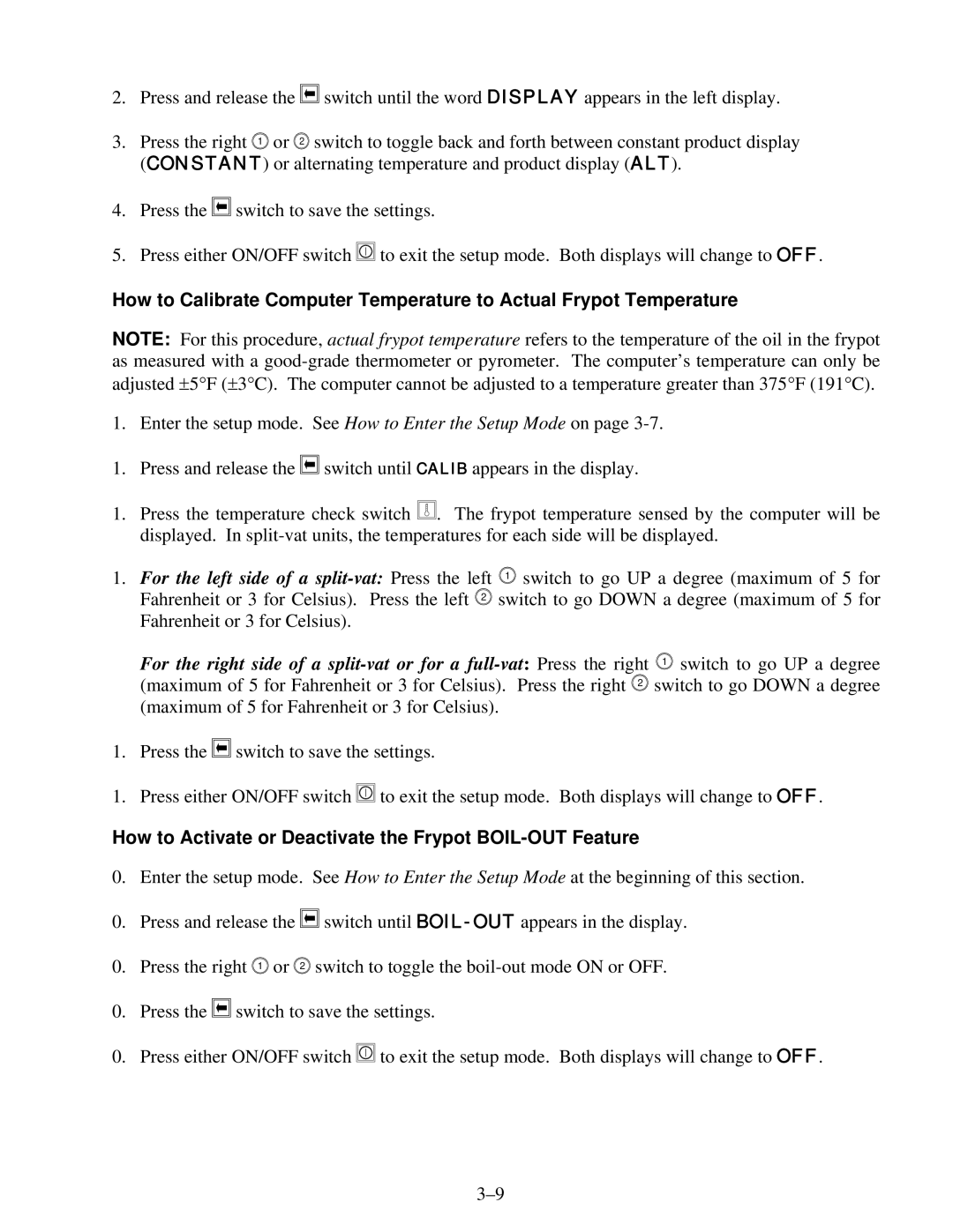 Frymaster H14 Series service manual How to Activate or Deactivate the Frypot BOIL-OUT Feature 