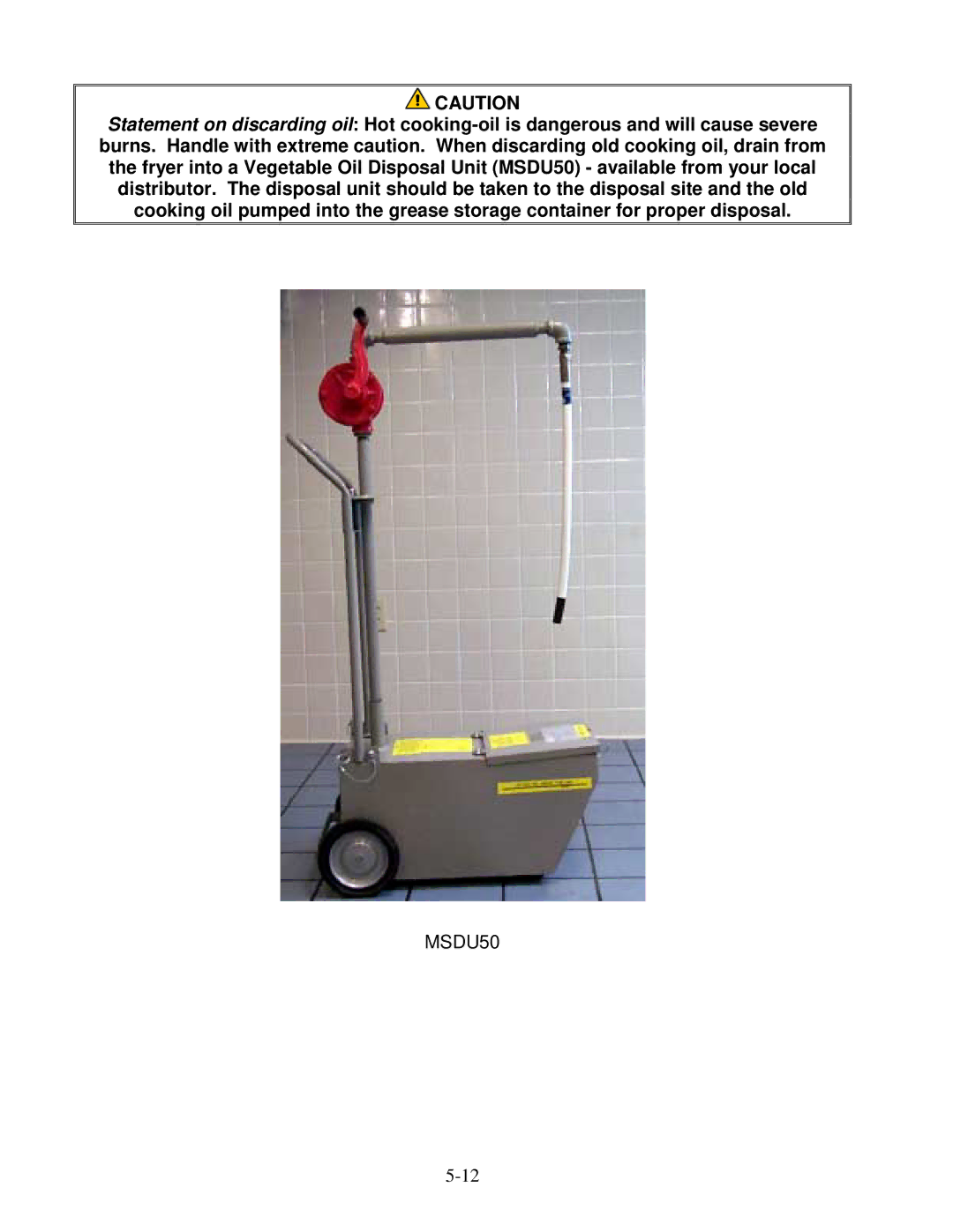 Frymaster H14 Series service manual MSDU50 