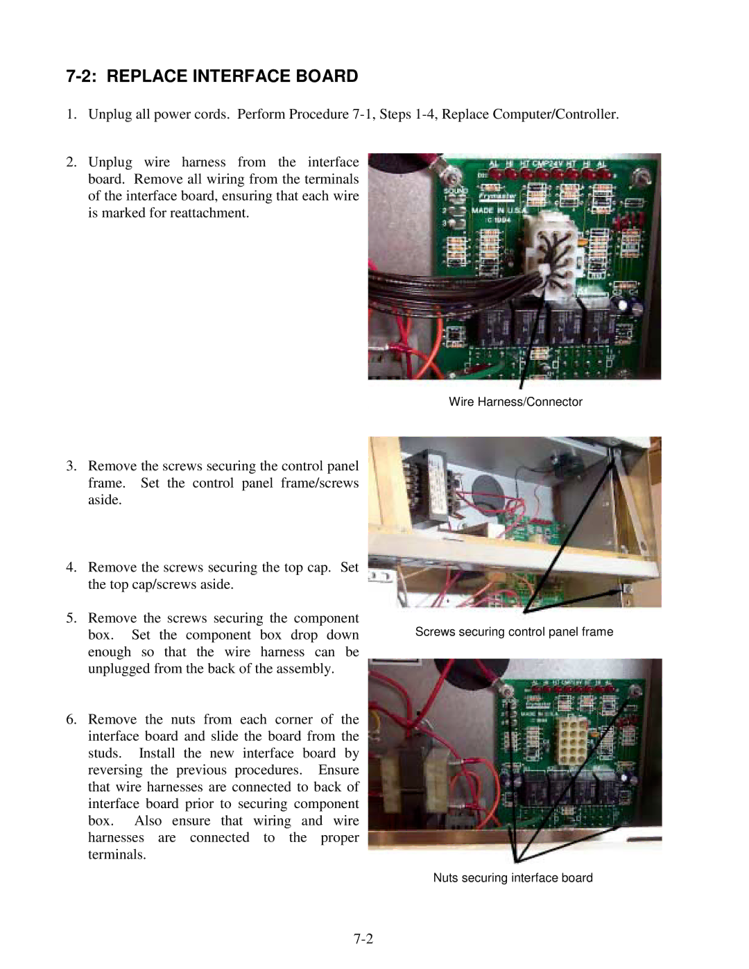 Frymaster H14 Series service manual Replace Interface Board 