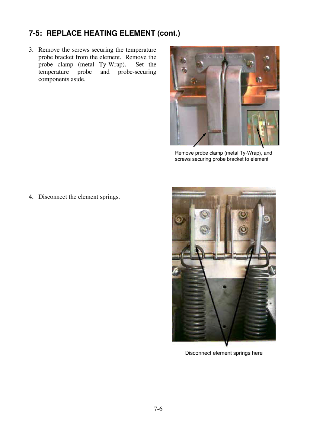 Frymaster H14 Series service manual Replace Heating Element 