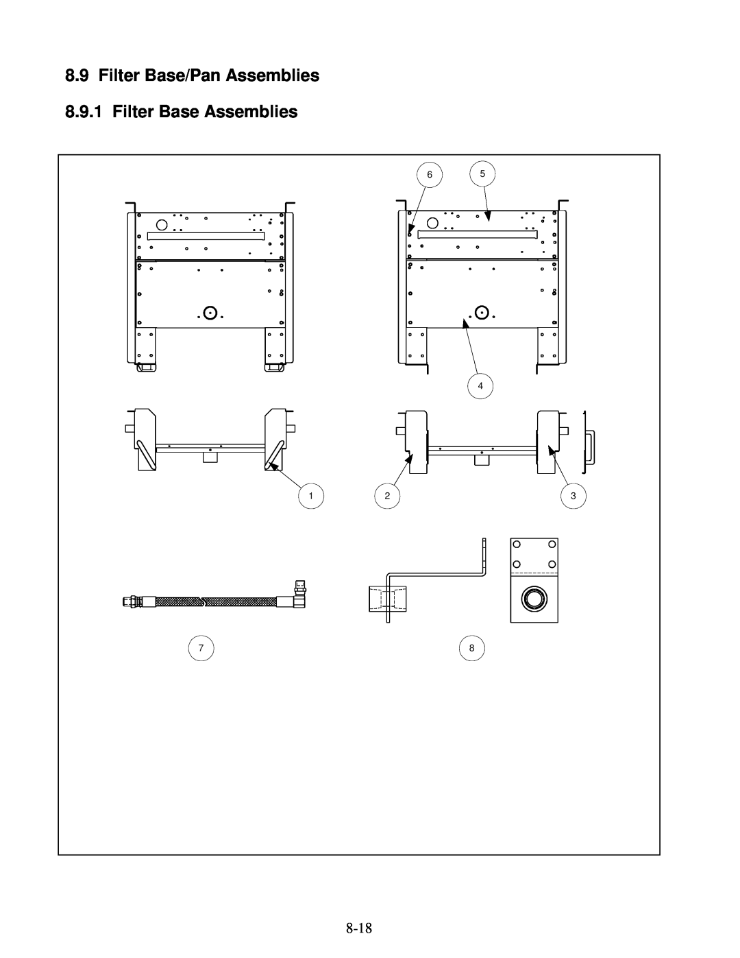 Frymaster H14 Series service manual Filter Base/Pan Assemblies 8.9.1 Filter Base Assemblies 